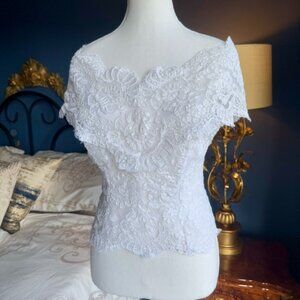 Vintage Off Shoulder Lace Bridal Bustier Corset Top